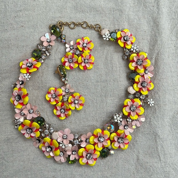 J.Crew Crystal Necklace and Earrings Set
